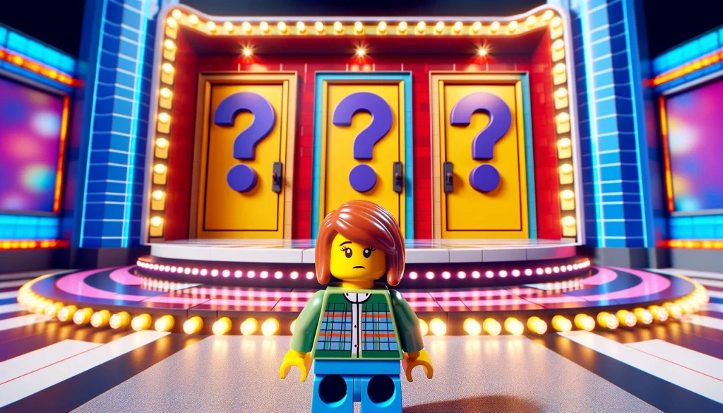 Lego lady on a quiz show