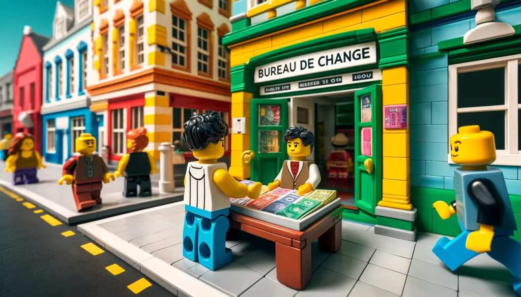 Lego bureau de change scene