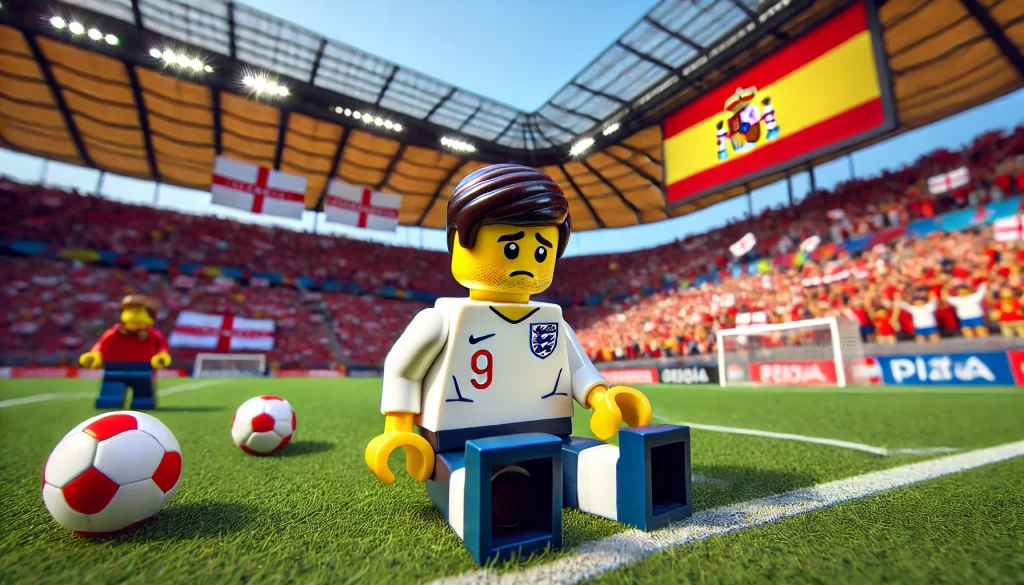 Lego footballer crushed with defeat