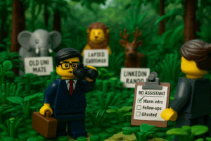 Corporate LEGO man hunting for new leads